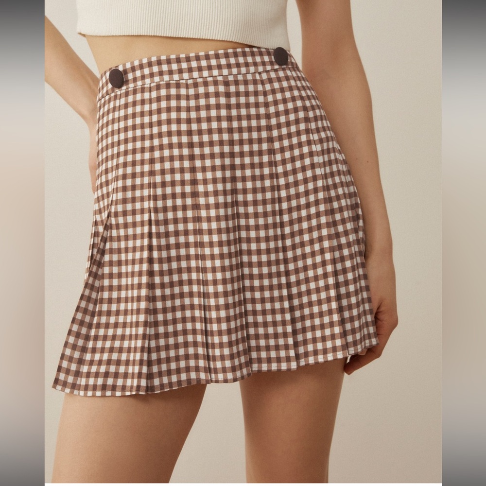 Reformation Portia Pleated Mini Skirt